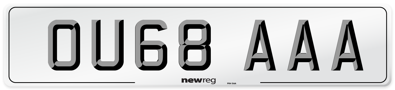 OU68 AAA Number Plate from New Reg